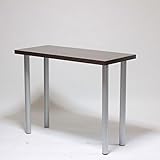 薄型 カウンターテーブル アジャスター付　幅100×奥行き45×高さ80cm (ダークブラウン)