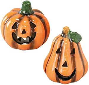 Amazon ハロウィン Led パンプキン Sサイズ 2種セット かぼちゃ型 洋梨型 スパイス 置物 オブジェ