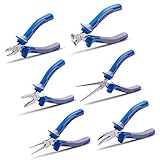 SPEEDWOX ミニプライヤーセット 6本組 軽量 小型 バネ付 切断可能 精密作業 CR-V鋼 鍛造 強力刃 プロ 修理 キット アクセサリー ツール マイクロ ビーズ用具 手作り 道具 ホビー 