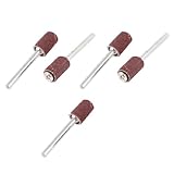 uxcell 研磨布の研磨ヘッド 研削ヘッド シルバートーン 6.3mm エメリー 5個入り