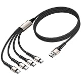 SIQIWO マルチ USB C ケーブル 急速充電 [1.2M/2パック] QC 3.0(3A) USB C スプリッターケーブル 4 in 1 充電コード 4つのタイプCポート付き iPhone 17 16 15 Pro/iPad Air/Pro/Samsung Galaxy S26 S25/Sony Xperia/LG/Fujitsuに対応