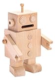 Carpenter可愛い木製ロボットMan Money Savings Jar Coin Piggy Bank