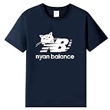 ニャンバランス ネコ 面白い Tシャツ おもしろtシャツ おもしろ メンズ 半袖 プレゼント パロディ 人気 無地 軽い 柔らかい肌触り 通勤 通学 XL