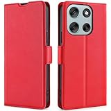 BonwFzin motorola moto G66j 5g / moto G66y 5g 全適用 ケース 手帳型 薄型 軽い モトローラ モト G66y 5G スマホケース モトG66j5G 手帳 motoG66j5g 携帯カバー 軽量 薄い カバー 炭素繊維調 PU レザー マグネット カード収納 スタンド レッド