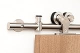 現代スライドバーンドアハードウェアの木製/サテン仕上げ/ステンレススチール – Victory WTシリーズ 6 Feet Rail Length SPHL-VIC-WT-01