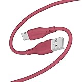 オウルテック USB Type C ケーブル 1m 断線に強い シリコンケーブル 急速充電 3A データ転送 480Mbps USB2.0 温度センサー 絡まない 高耐久 ケーブルバンド付き USB-A to USB-C ケーブル ワインレッド OEC-CBSAC10-WR