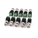uxcell　ビデオバランコネクタ 　オスコネクタ　UTP － BNC　ビデオ　バランコネクター　CCTVカメラ用　同軸　Cat5　交換　10個入り
