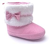 Bumudベビー乳児蝶結びブーツソフトベビーベッドシューズ幼児暖かいフリースPrewalker カラー: ブラウン