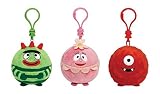 TY YO GABBA GABBA Beanie Ballzキークリップのセット3 – Muno Brobee & FoofaソフトPlushキーリング