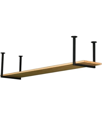 Amazon｜天井棚LOFTレトロソリッドウッドフレームアイアン吊り