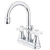 Kingston Brass KS2611PX Two Handle 4 in. Centerset Lavatory Faucet with Brass Pop-up