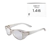 【日本製】拡大鏡メガネ(眼鏡型 ルーペ)・ギフト包装付き (ブラウン・1.4倍)