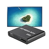 マルチメディアプレーヤー HDMI USB MMC RMVB MP3 AVI MKVをサポート 1080P フルHDミニメディアプレーヤーボックス 写真や動画をテレビで再生 リモコン付き USBドライブ、モバイルハードドライブ、メモリカードをサポート 複数の言語をサポート 110-240V(ブラック us)