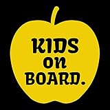 リンゴ kids on board カッティング ステッカー イエロー 黄