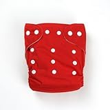 SUNNY BABY 薄型ワンサイズ布おむつカバー 赤 新生児～オムツ卒業まで