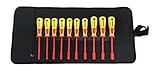 プロスタイルツール 絶縁工具 ナットドライバーセット 10点入 ツールロール PZ SET M