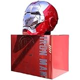 [ABDOMINAL WHEEL] アイアンマンヘルメット1：1ウェアラブルMk5音声制御電気開閉、MXXYM 子供向け大人のハロウィーンパーティー仮面舞踏会コスプレ A