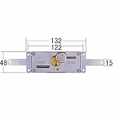 シャッター錠　ユニバーサルシャッター錠54　ST-2　カワカミ　両面シリンダー　アーム伸265mm 縮217mm