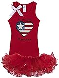 Bubblegum Divasベビー女の子4th of July Americanプリンセスタンクトップとチュチュセット カラー: レッド