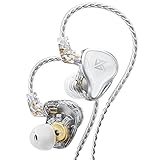 KZ ZASイヤホン 有線 デュアルドライバ ハイエンドイヤホン ハイレゾ対応カナル型イヤホン (白い、マイクなしイヤフォン)