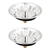 uxcell ベイスンストレーナー　洗面器ストレーナー　2個　ホーム、キッチン　シンク　ザルフィルター　80mm　ダイヤ