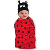 Sozo Baby-Girls Newborn Ladybug Swaddle Blanket and Cap Set, Red/Black, One Size by Sozo [並行輸入品]