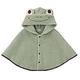 ベビーキッズ暖かいフードケープコートAnti冷たい風ポンチョパーカーコート( Frog )