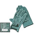 [LACCU] 洗える牛床革手袋 オイル仕上げ マジック付き アテ付き Mサイズ