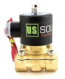 U.S.Solid 12V DC 1/2" ブラス電磁弁 直動式 圧縮空気 水 水空気