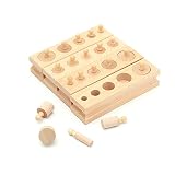 yigoooodモンテッソーリ教育木製玩具円柱ソケットブロックおもちゃPractice and Senses 4pc / 1セット