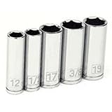 Powerbuilt 641218 3/8 Dr. 6 Pt. Metric Deep Well Socket, 18mm by Powerbuilt