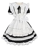 [ＡＢＵＮＤＡＮＴＤＯＯＤＳ] クラシカルロングメイド服ゴスロリ コスプレ衣装 クリスマス ハロウィン イベント 仮装 文化祭 (S, 半袖、ショートタイプ)