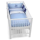 Sterntaler Cot Bumper with Coordinated Baby Cot Bedding (Norbert The Hippo, 135 x 100 cm) by Sternta