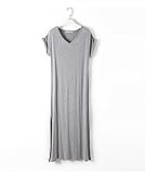 Marshel マタニティ ロングワンピース ワンピース 半袖 春夏 ルームウェア 産前 産後 グレー フリーサイズ
