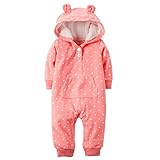 カーターズ Carter's ロンパース マイクロフリース カバーオール フード付 長袖 女の子 ポリエステル100% 秋冬 Appliqu? Hooded Fleece Jumpsuit 12M (