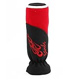 uxcell 車用リアビューミラーカバー ナイロン ブラック レッド 一個入り ベストマッチ