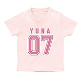 名入れ Tシャツ / ベビーサイズ [BT310] 90cm ライトピンク×ピンクロゴ 出産祝い 誕生日 プレゼント おしゃれな 名前入り ベビー服