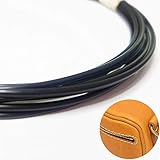 1巻、パイピング芯 2mmφ・レザークラフト副資材パイピング専用芯 革小物芯材 手芸用品（長1ｍ、ブラック黒）…