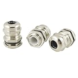uxcell　ケーブルグランド　ステンレス鋼　防水　PG9　4-8mm　シルバートーン　3個入り