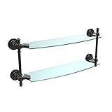 Allied Brass RD-34/18-ORB 18-Inch x 5-Inch Double Glass Shelf, Oil Rubbed Bronze [並行輸入品]