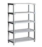 ※受注生産 返品・交換不可※選べる幅サイズ31段階！軽量アルミ製 収納ラック5段 棚板奥行36cm 高さ130cm 幅バリエーション 30～180cm (150cm)