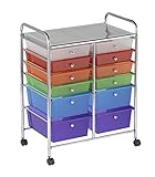 ECR4Kids 12-Drawer Mobile Organizer 31.75 H Assorted Colors [並行輸入品]
