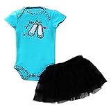 gqmart新しいファッション赤ちゃん服セットベビー女の子セットロンパース+チュチュスカート+ヘアバンド新生児Bebe春夏clothes-blue /ブラック、18 m