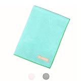 yogiRock ヨギロック マイクロファイバー ワッフル ヨガタオル 145 ×63cm 183×63cm 2サイズ３カラー ずれにくい ヨガマットポケット 抗菌機能付 ホットヨガ ヨガラグ (ブルー, 183cm×63cm)