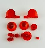 ゲームキューブコントローラー用 交換ボタンパーツセット, ABXYスティック+十字キー対応 11パーツ (レッド)