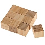 Lovoski DIY　木製　塗装　手作り　正方形　ブロック　子供　工芸品　教育道具　贈り物　10個　全７色 - ナチュラル