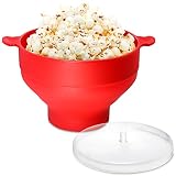 ICHIFUJI ポップコーンメーカー シリコン製 電子レンジ 家庭用 ノンオイル 洗えるタイプ