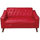 家具の赤や ソファ Petit(プチ) 2人掛け バイキャストPVC 幅120cm (レッド)