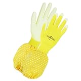 袖付きガーデングローブ ウレタンコーティング サフランイエロー M