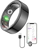 FREEZE2TRIM バイタルヘルス スマートリング ブラック 女性用スマートリング バイタルヘルスリング 男性用スマートリング フィットネストラッキング 睡眠モニター 心拍数 アクティビティトラッキング アプリ付き (サイズ6)